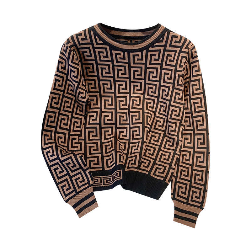 Women' Sweaters Knit round neck pullover sweater 2023 Autumn/winter women' casual long sleeve geometric pattern, Top
Women' Sweaters Knit round neck pullover sweater 2023 Autumn/winter women' casual long sleeve geometric pattern, Top