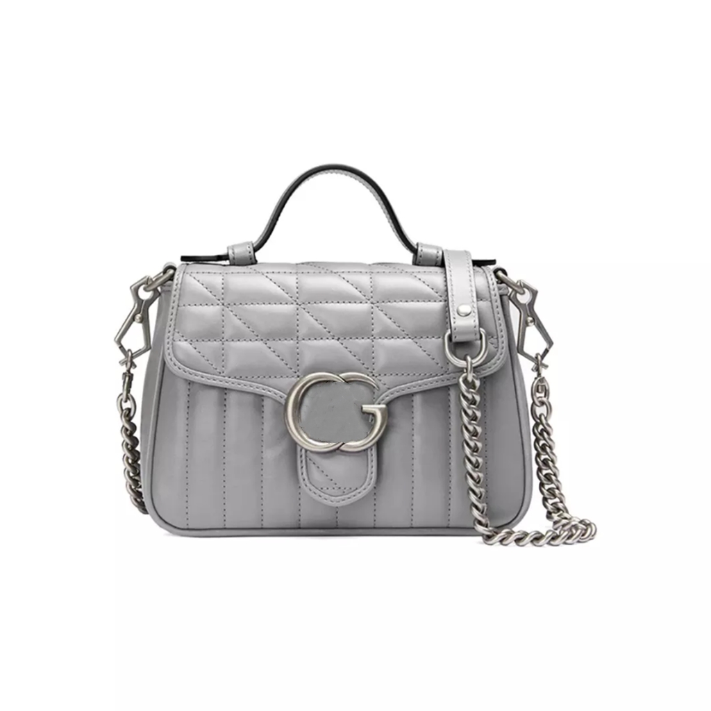 2022 New Women's Bag Silver Label Bag Mini Bag Chain Cow Leather One Shoulder Crossbody Handheld Small Square Real, Dark grey
2022 New Women's Bag Silver Label Bag Mini Bag Chain Cow Leather One Shoulder Crossbody Handheld Small Square Real, Dark grey