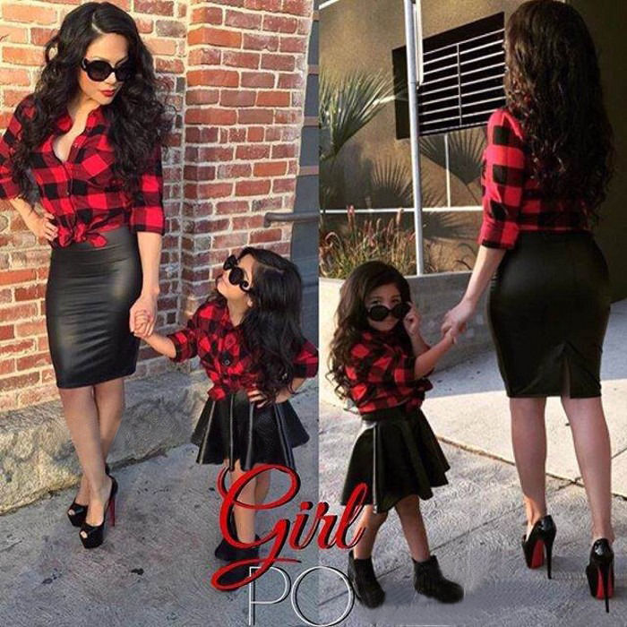 Clothing Sets Infant Toddler Kid Baby Girls 2PCS Clothes Princess Plaid Tops Shirt Leather Skirt Fashion Outfits 221118