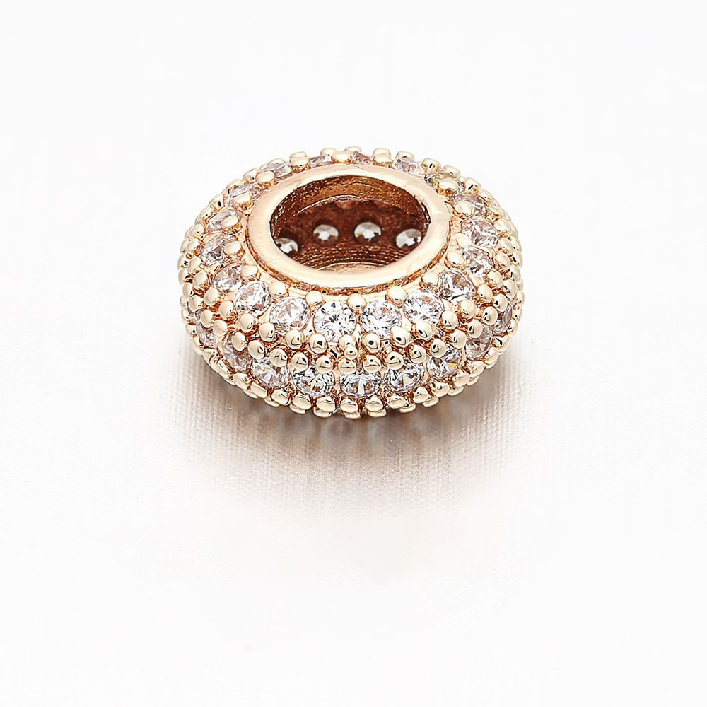 CZ Micro Pave DIY Spacer Beads Charms for Bracelet Necklace Making