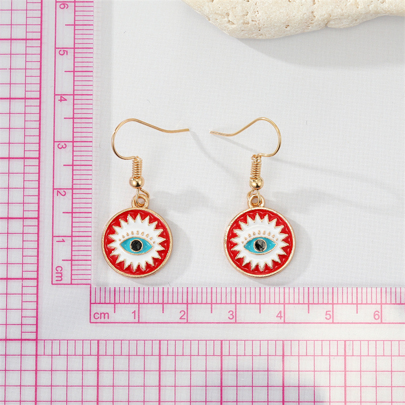 Colored Enamel Evil Eye Dangle Earrings For Women New Vintage Punk Statement Turkish Blue Eye Pendant Earring Wedding Party Jewely