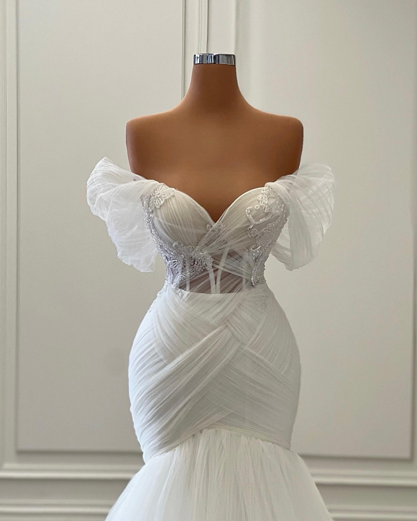 2023 Mermaid Wedding Dresses Bridal Gown Off The Shouder Lace Applique Beaded Beach Bohovestido de novia