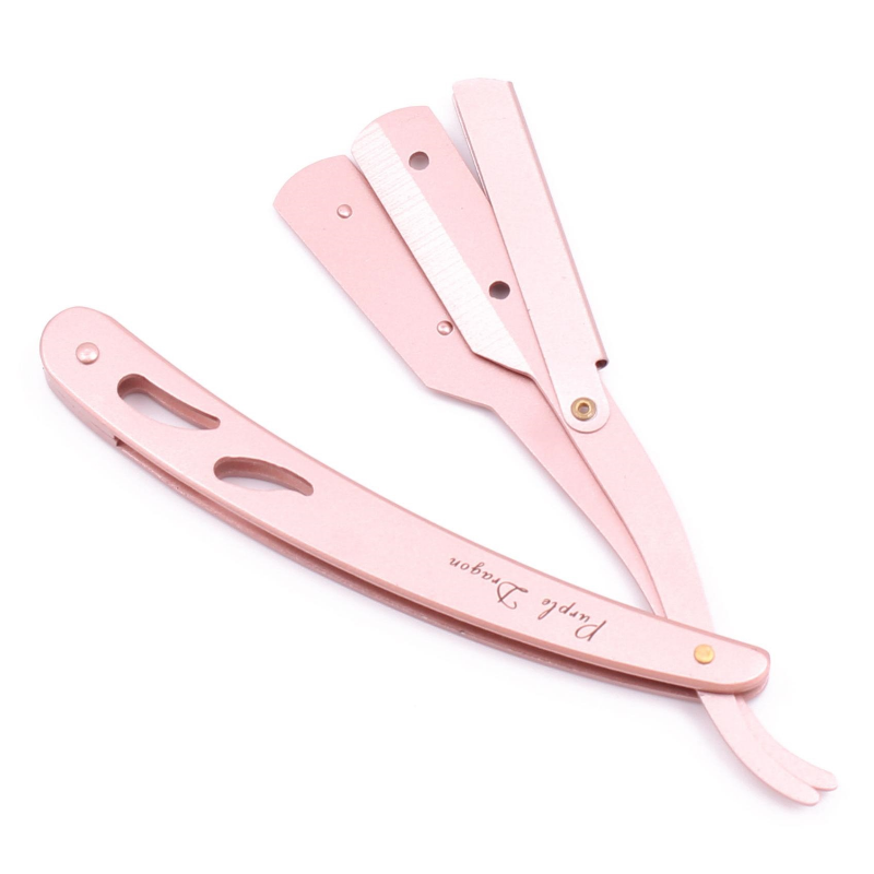 Razors & Blades 14x2cm Purple Dragon Black Stainless Men Straight Barber Edge Steel Razor Folding Shaving Knife Hair Removal Tools 1Pieces Blade