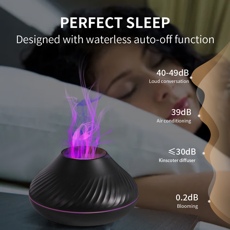 Essential Oils Diffusers Kinscoter Volcanic Aroma Diffuser Oil Lamp 130ml USB Portable Air Humidifier with Color Flame Night Light 221118