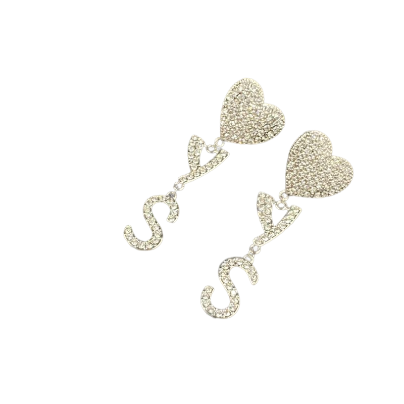 Brief Women Designers Stud Silver Letters Earring S925 Earrings Ear Stud 96cm Long Womens Designer Studs Metal Y 22111805