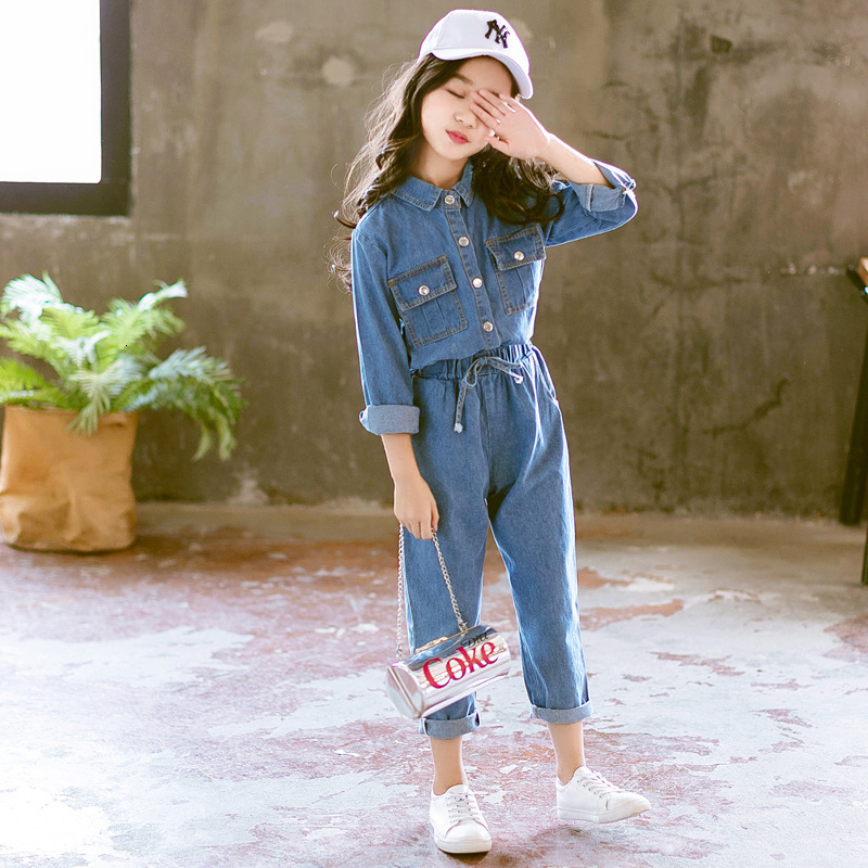 Clothing Sets Spring Girls Clothes Korean For Shirts Jeans Suits Autumn Winter Kids Teen Children 3 12 Years 221118