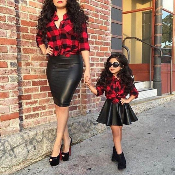 Clothing Sets Infant Toddler Kid Baby Girls 2PCS Clothes Princess Plaid Tops Shirt Leather Skirt Fashion Outfits 221118