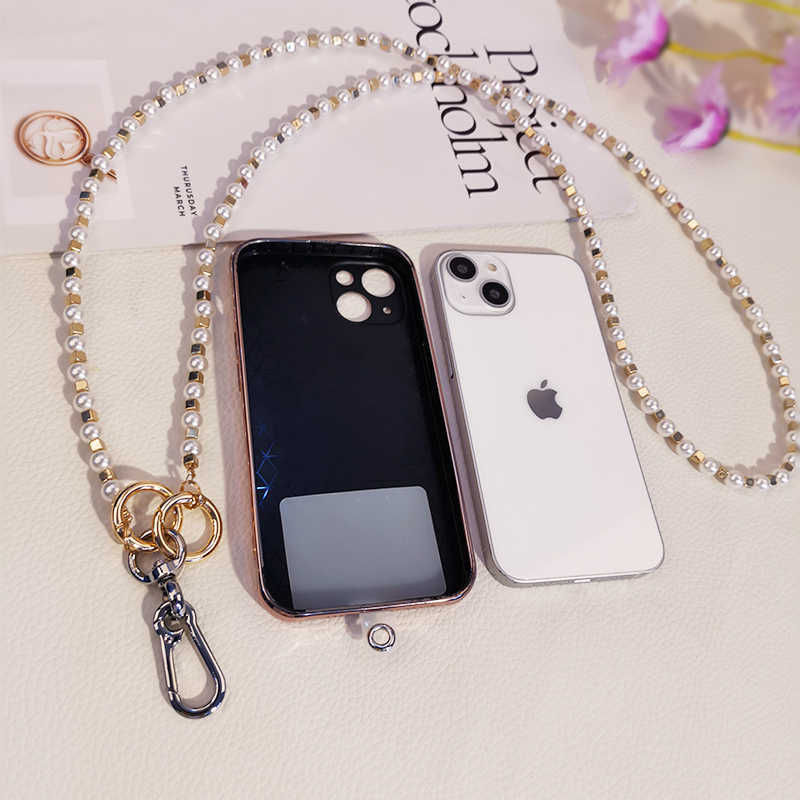 Cell Phone Straps Charms Crossbody Mobile Lanyard Can Be Shoulder Strap Hanging Chain Hand-beaded Small Pearl Pendant Anti-lost Y2211