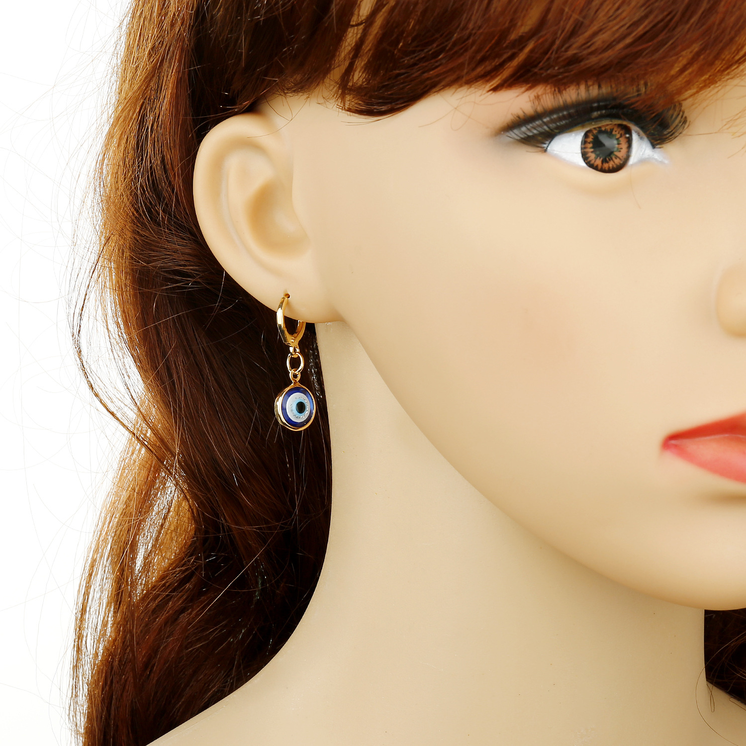 Resin Bling Evil Eye Hoop Earring For Womens Jewelry Fashion Vintage Round Turkish Blue Eye Small Circle Earrings