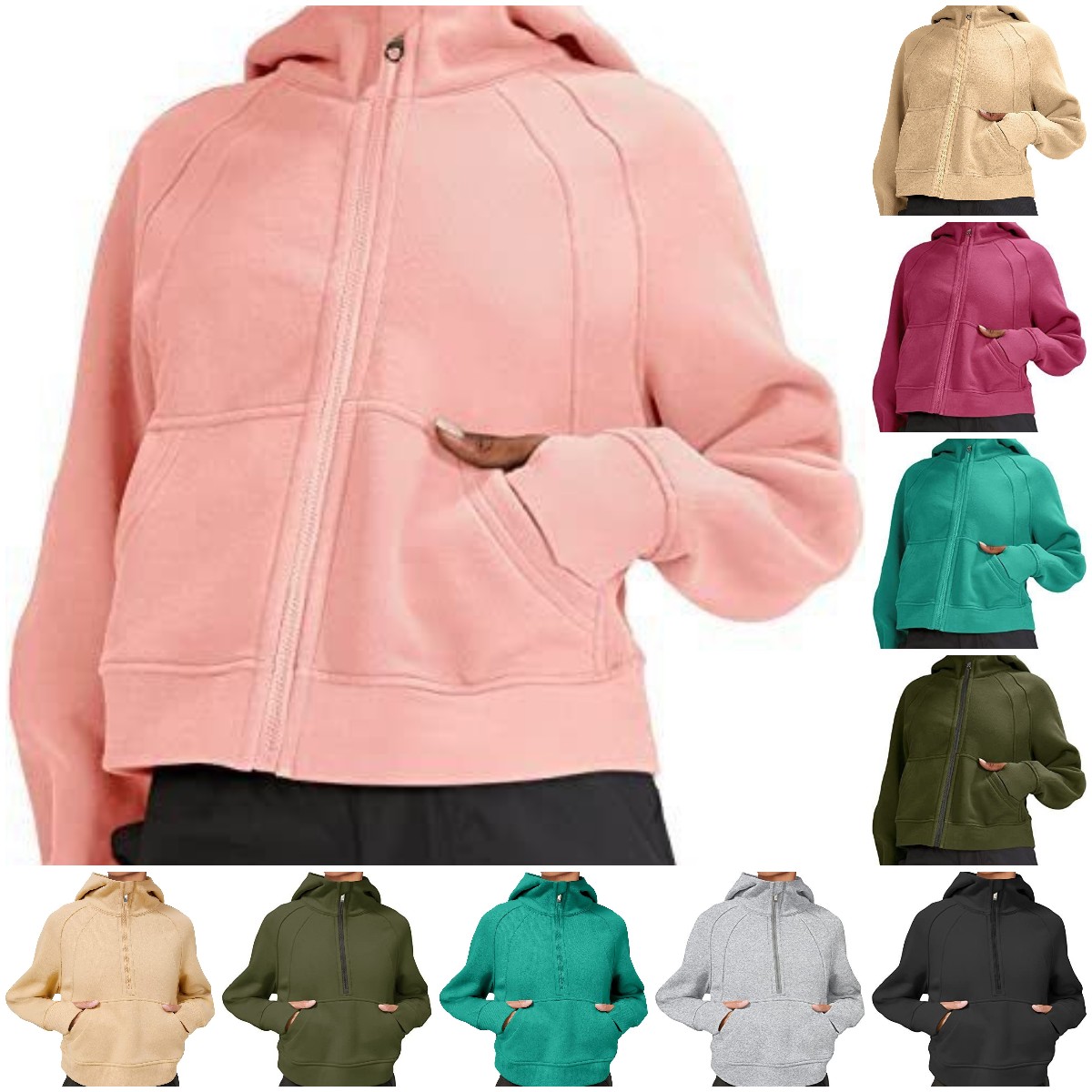 Womens Scuba Hoodies Full zipper Sweatshirt Yoga Suit Jacket Ladies Sport Zipper thick Loose Short Style With Fleece Autumn Sweatshirts, 1 short style full zipper
Womens Scuba Hoodies Full zipper Sweatshirt Yoga Suit Jacket Ladies Sport Zipper thick Loose Short Style With Fleece Autumn Sweatshirts, 1 short style full zipper