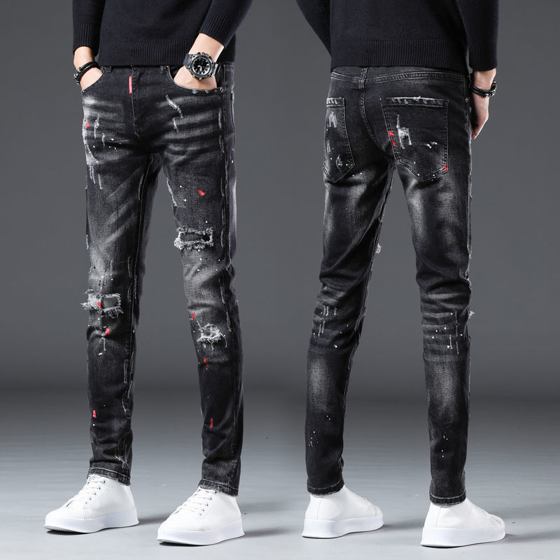 Men s Jeans Korea Version Mens Black Ripped Stylish Slim Stretch Light Luxury Splash Ink Print Sexy Street 221118
Men s Jeans Korea Version Mens Black Ripped Stylish Slim Stretch Light Luxury Splash Ink Print Sexy Street 221118