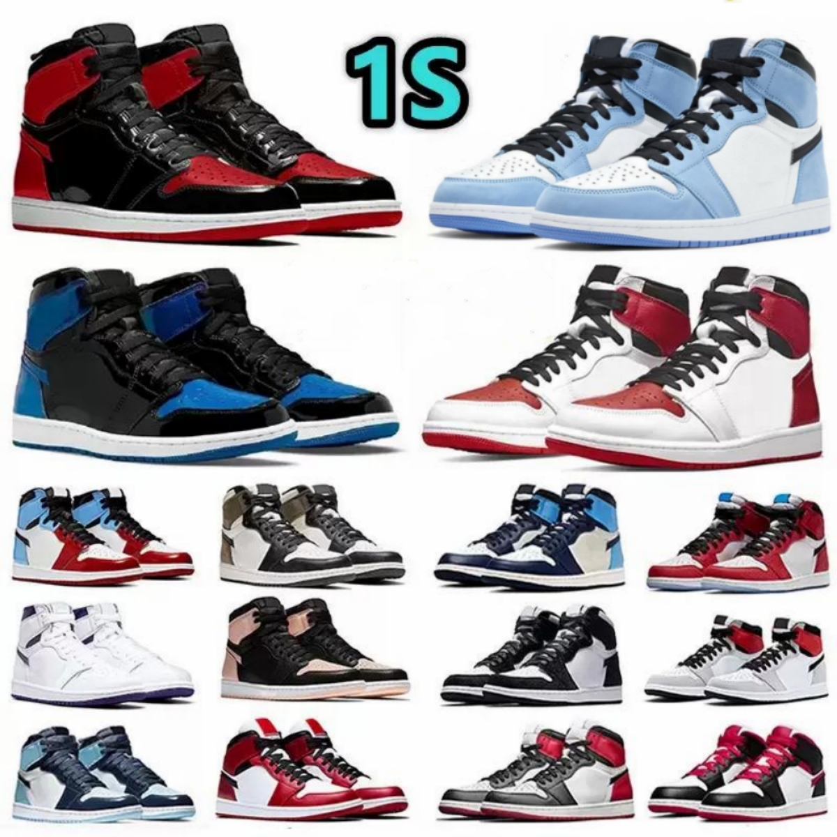 New Jumpman 1 1s Basketball Shoes Men Women Black White Heritage Bred Patent University Blue Hype Royal Dark Mocha Shadow Mens Trainer Sports Sneaker shoe EU36-46, 21
New Jumpman 1 1s Basketball Shoes Men Women Black White Heritage Bred Patent University Blue Hype Royal Dark Mocha Shadow Mens Trainer Sports Sneaker shoe EU36-46, 21