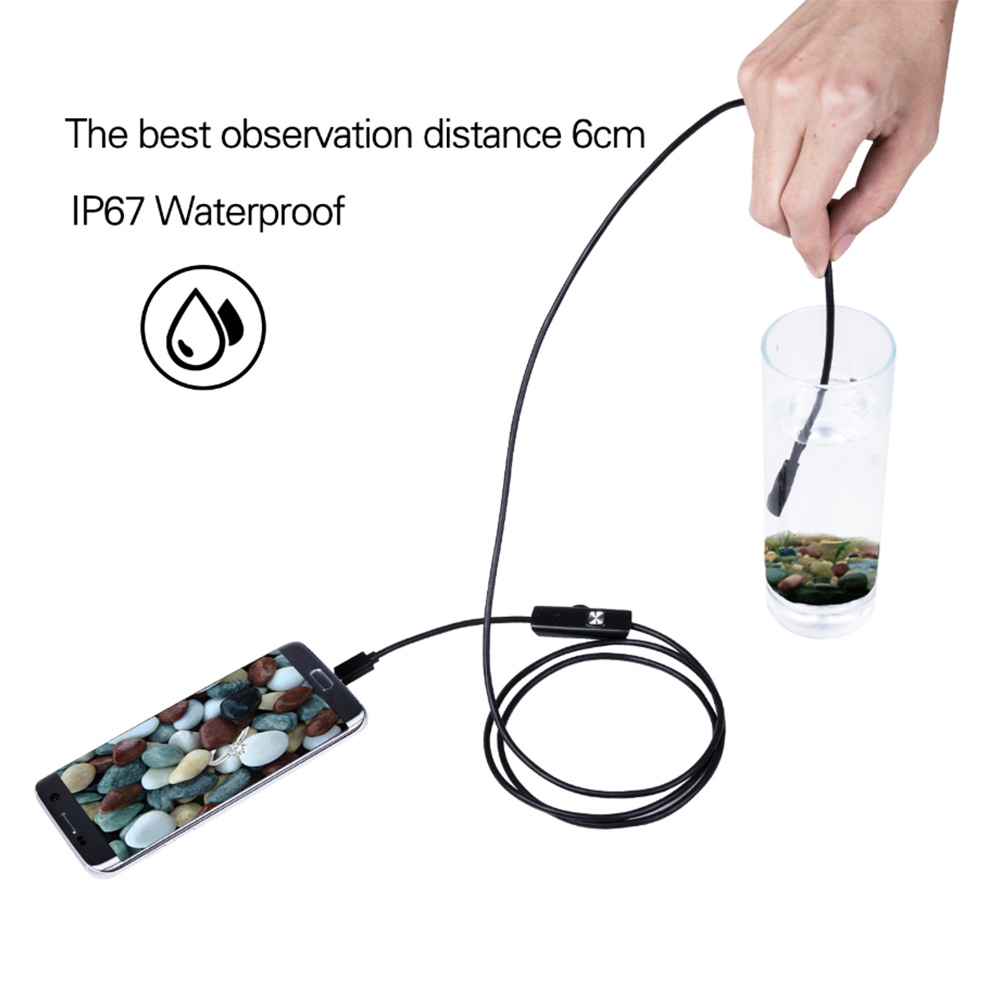 7MM Endoscope Camera USB Mini Waterproof 0.5-10M Hard Soft Cable Snake Tube Inspection Borescope Cameras For Car Android Smartphone Loptop PC Notebook
