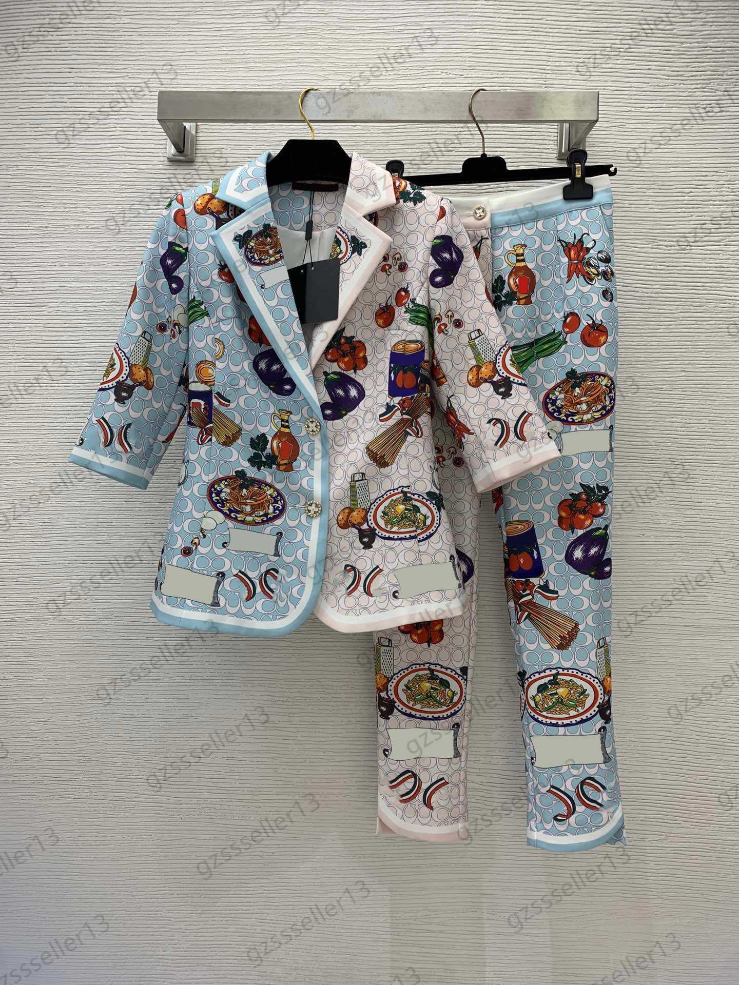Two Piece Set Women Two Pieces Pants Full Body Printed Lapel 1/2 Sleeve Color Matching Slim Suit Jacket Mid-high Waist Straight-leg Cropped Pant Womens Clothing
Two Piece Set Women Two Pieces Pants Full Body Printed Lapel 1/2 Sleeve Color Matching Slim Suit Jacket Mid-high Waist Straight-leg Cropped Pant Womens Clothing