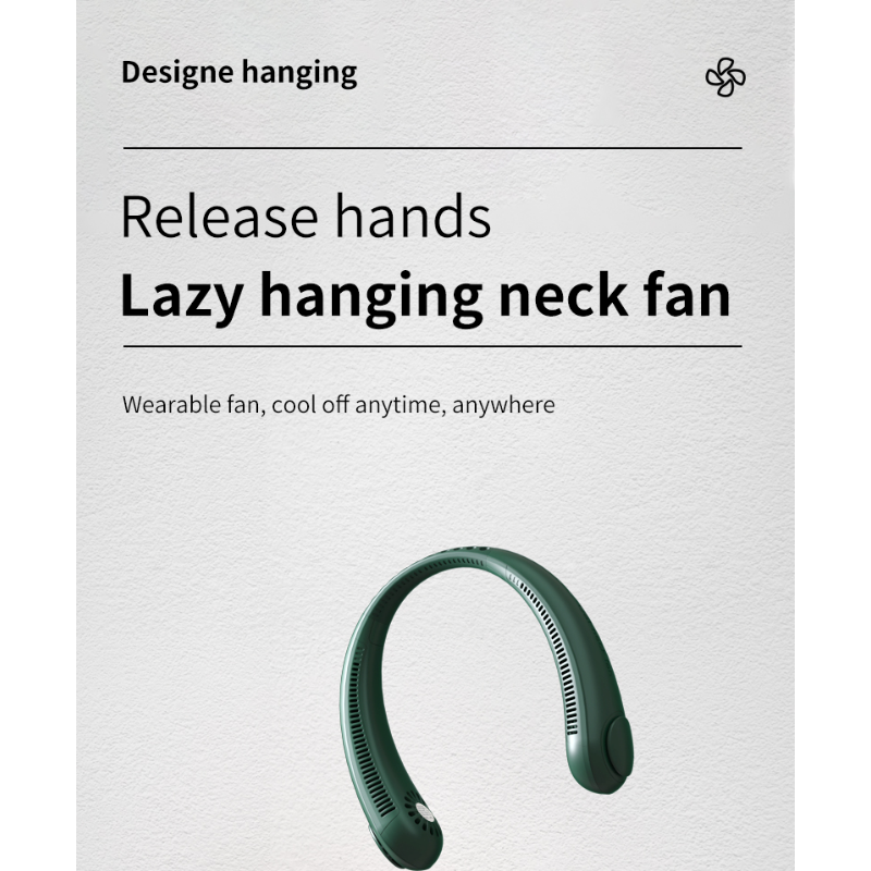 Portable Air Coolers Mini Bladeless Fan NeckFan 2400 mAh USB Rechargeable Mute Sports 3speed adjustable Fans For Home Outdoor laz