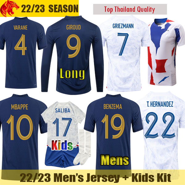 22 23 France Soccer Jerseys BENZEMA GRIEZMANN 2022 World Cup MBAPPE POGBA GIROUD Maillot de Football Shirt DEMBELE VARANE Men' Long Jersey Shorts Womens Kids Kit, Away shorts
22 23 France Soccer Jerseys BENZEMA GRIEZMANN 2022 World Cup MBAPPE POGBA GIROUD Maillot de Football Shirt DEMBELE VARANE Men' Long Jersey Shorts Womens Kids Kit, Away shorts