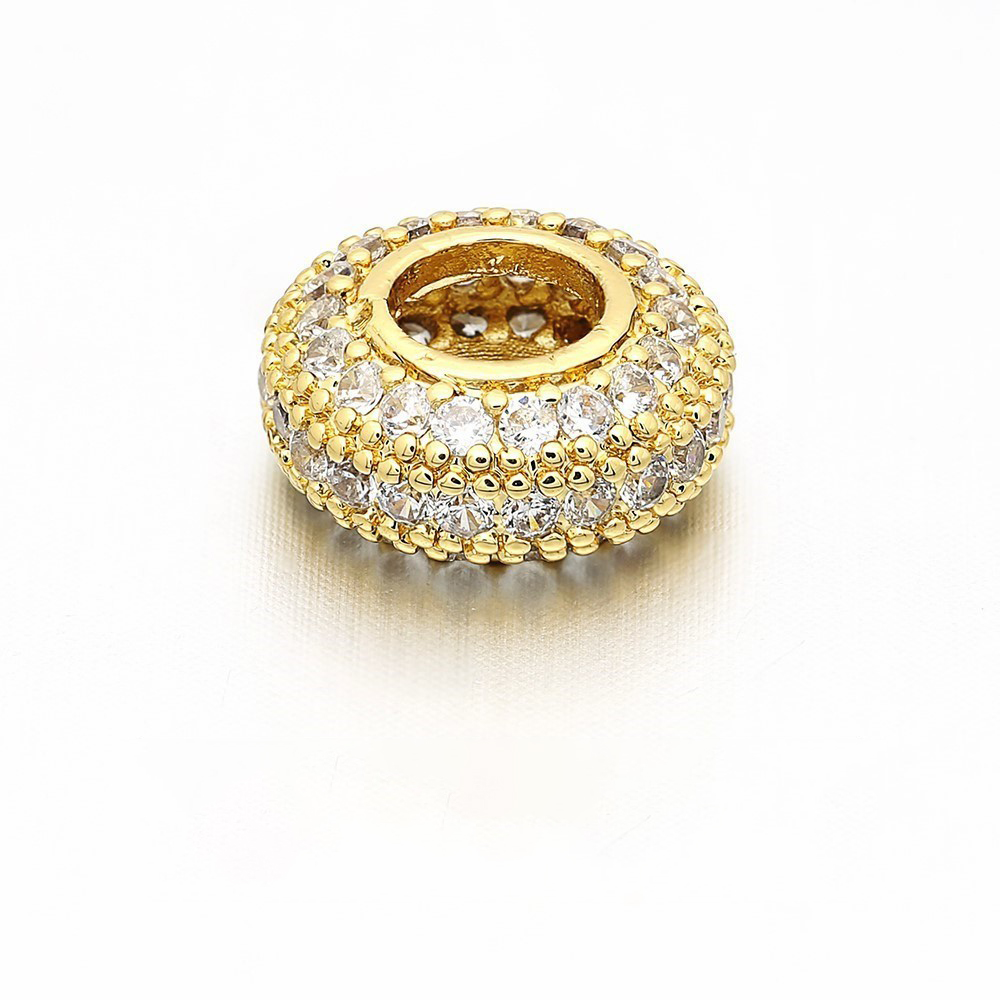 CZ Micro Pave DIY Spacer Beads Charms for Bracelet Necklace Making