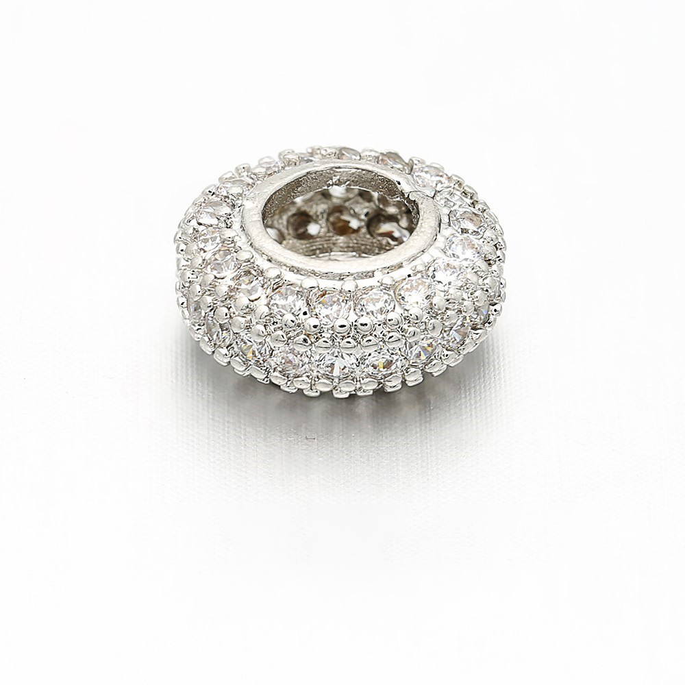 CZ Micro Pave DIY Spacer Beads Charms for Bracelet Necklace Making