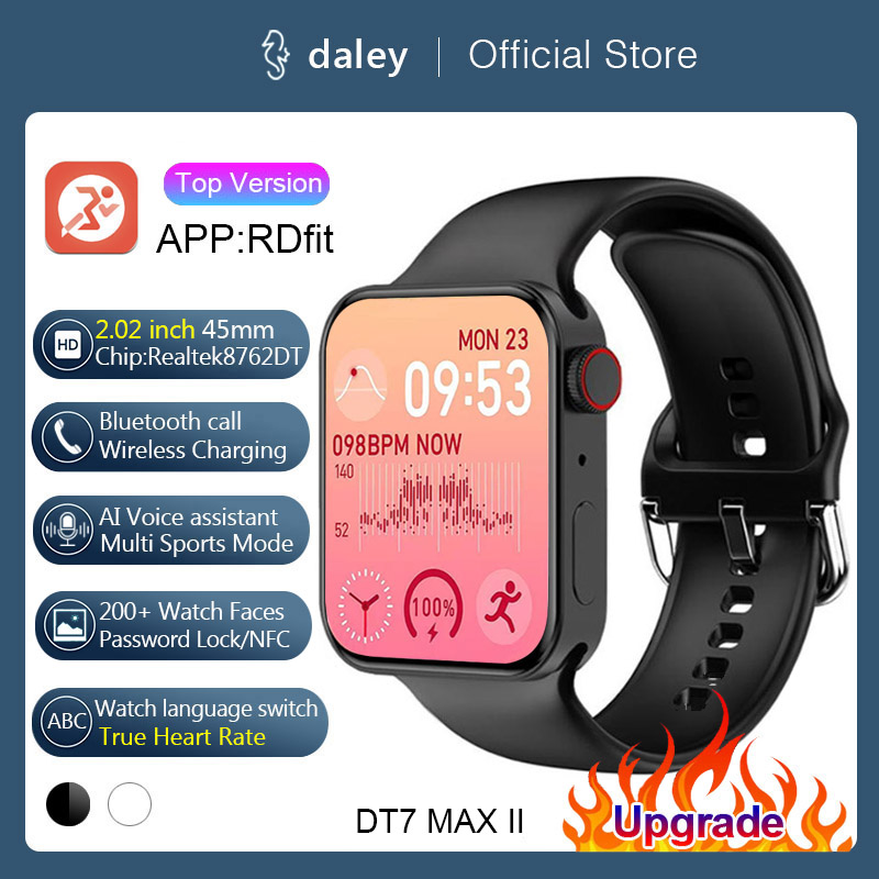 DT7 MAX 2 Smart Watch Series 8 Ultra 45mm 2.02 inch Men Women Watches NFC Voice Assistant Bluetooth Call DIY Faces Wireless Charging Sport Smartwatch Fitness Bracelet
DT7 MAX 2 Smart Watch Series 8 Ultra 45mm 2.02 inch Men Women Watches NFC Voice Assistant Bluetooth Call DIY Faces Wireless Charging Sport Smartwatch Fitness Bracelet