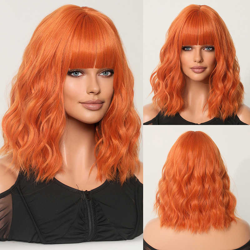 Orange Ginger Color Wig Short Wavy Bob Pixie Cut Full Machine Made No Lace Human Hair Wigs With Bangs For Black Women Brazilian S0826, Ombre color
Orange Ginger Color Wig Short Wavy Bob Pixie Cut Full Machine Made No Lace Human Hair Wigs With Bangs For Black Women Brazilian S0826, Ombre color