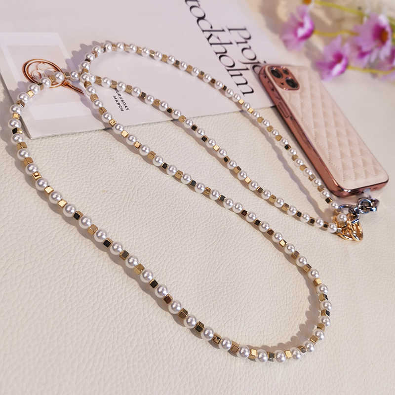 Cell Phone Straps Charms Crossbody Mobile Lanyard Can Be Shoulder Strap Hanging Chain Hand-beaded Small Pearl Pendant Anti-lost Y2211