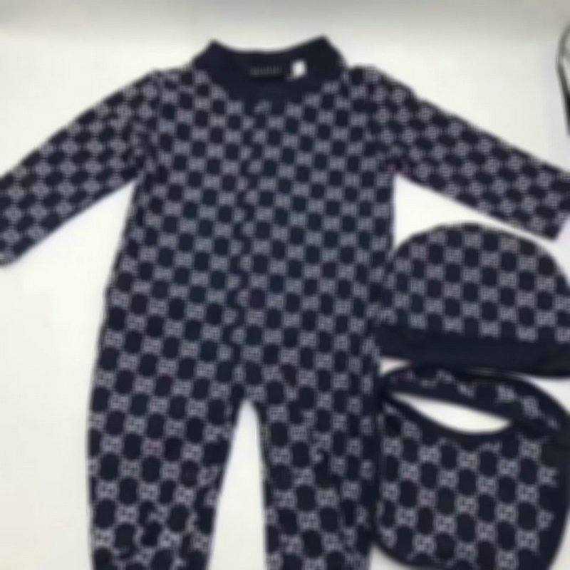 Rompers 100%cotton kids designer Romper baby boy girl Long sleeve cotton clothes newborn one-piece onesies luxur letter Jumpsuits bib hat 3pcY2501197C