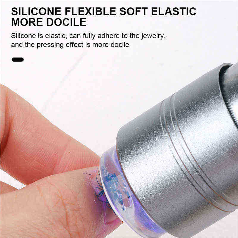 Nail Dryers Handheld Art Uv Press Light Lamp with Jelly Silicone Stamper Head Stamp Polish Print Quick Dry Manicure 220225