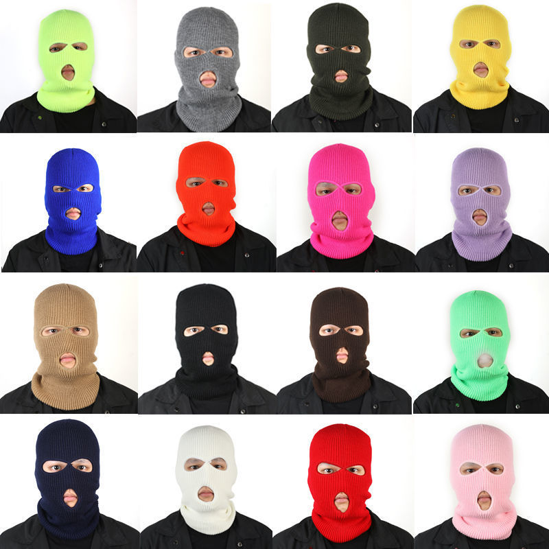 winter hat Personalized 3 Holes Embroidery Balaclava Face Mask Pink Neon Ski