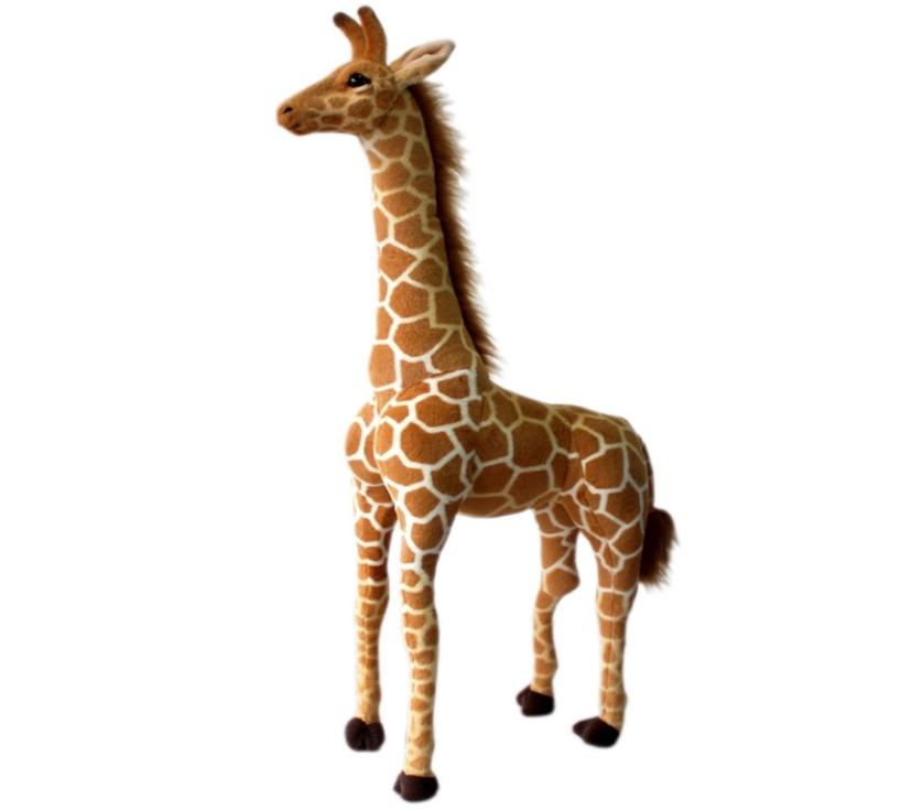 Lifelike Large Stuffed Animals Standing Giraffe Toys Giant Simulation Kwaii Decor Toys For Children Birthday Gifts 220217