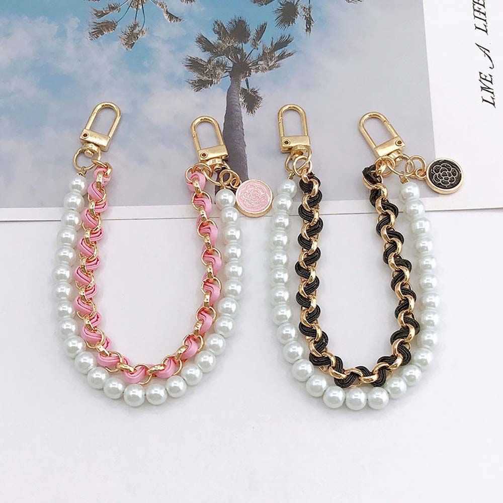 1PC Cell Phone Straps Charms Vintage Pearl Bag Strap For Handbag Double Layer Chain Lanyard Exquisite DIY Purse Replacement Handles Accessory Y2211