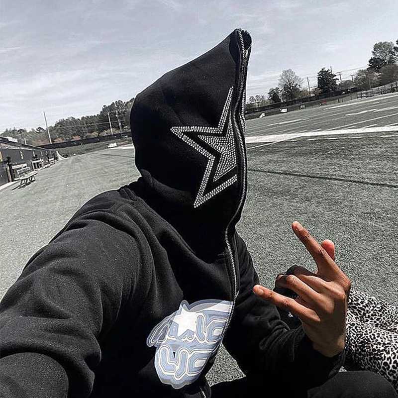 Men's Hoodies Sweatshirts Y2K Rhinestone Star printed hoodie Goth Hoodies Women Grunge Hooded Jacket Streetwear Y2K Clothing Zip Up Oversized Sweatshirts T221114, Black
Men's Hoodies Sweatshirts Y2K Rhinestone Star printed hoodie Goth Hoodies Women Grunge Hooded Jacket Streetwear Y2K Clothing Zip Up Oversized Sweatshirts T221114, Black