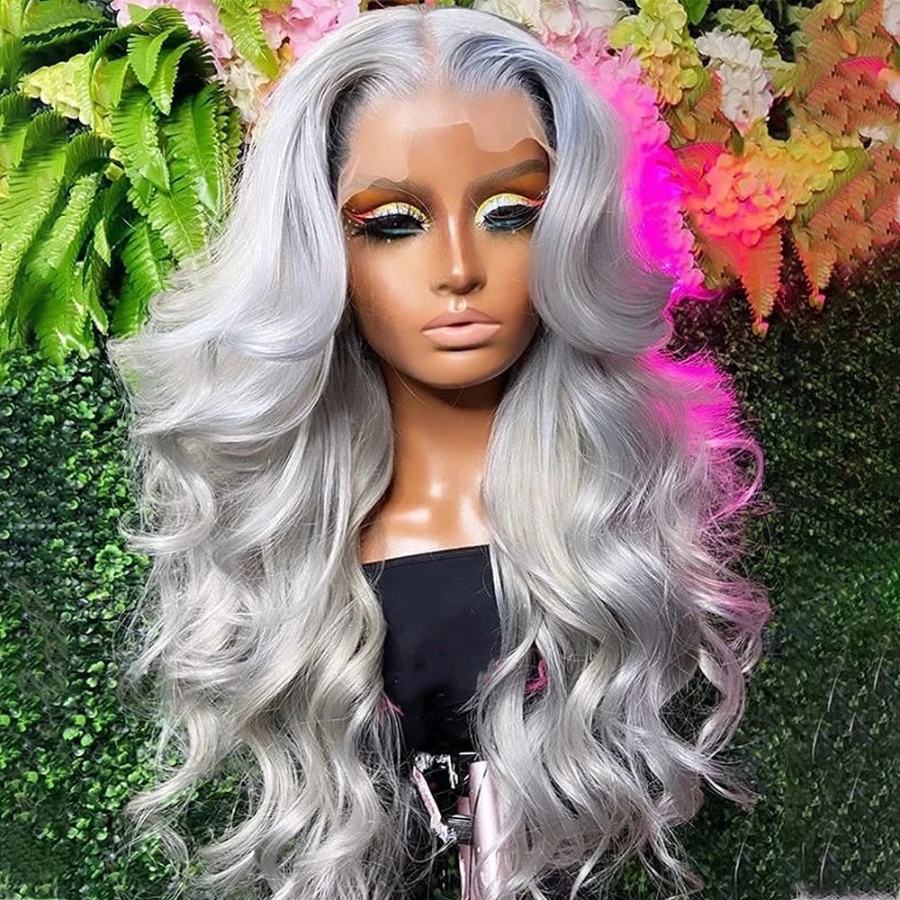 30Inch HD Transparent Lace Frontal Wig Brazilian Body Wave Silver Grey Lace Front Colored Wigs Synthetic For Women Despacito, Lace front wig
30Inch HD Transparent Lace Frontal Wig Brazilian Body Wave Silver Grey Lace Front Colored Wigs Synthetic For Women Despacito, Lace front wig