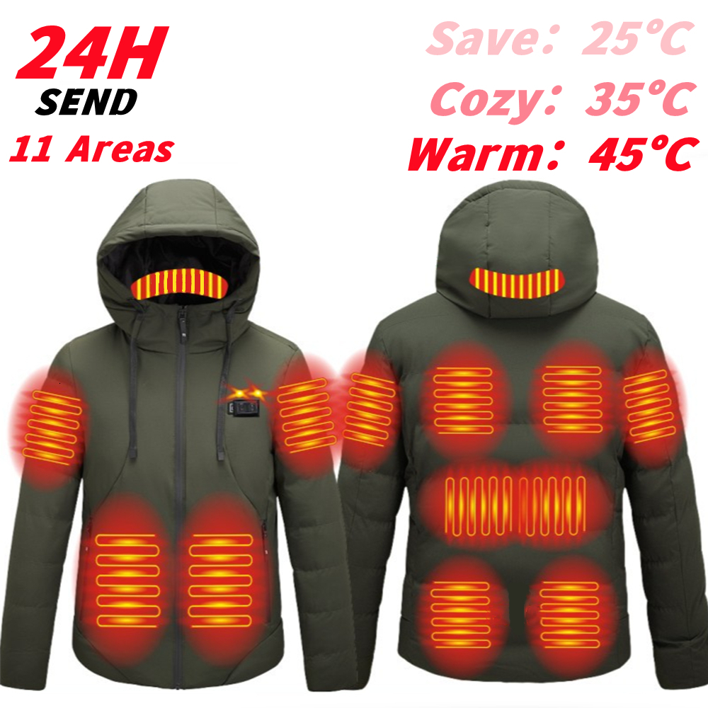 Men's Vests 11 Area Heated Vest Men Women Parka Jacket Autumn Winter Cycling Warm USB Electric Outdoor Sports For Hunting 221117