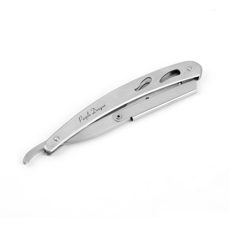 Razors & Blades 14x2cm Purple Dragon Black Stainless Men Straight Barber Edge Steel Razor Folding Shaving Knife Hair Removal Tools 1Pieces Blade