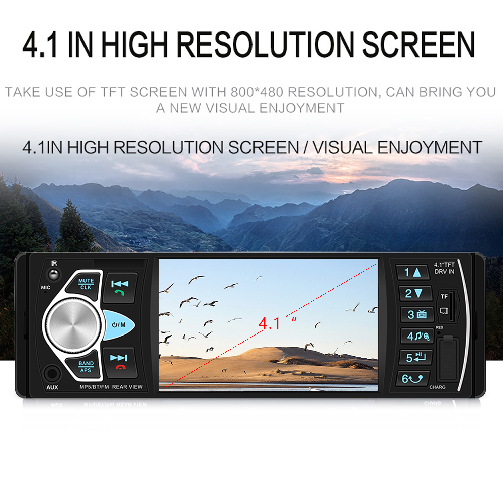 4022D 4.1 inch 1 Din Car Radio Auto Audio Stereo autoradio Bluetooth Support Rear View Camera USB Steering Wheel Remote