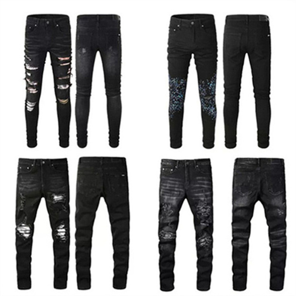 Designers jeans patchwork black pants Mens Jeans Men's Distressed Ripped Skinny Slim Motorcycle Moto Biker Causal Mans Vintage Denim Size 28-40 Elastic Trousers, 20
Designers jeans patchwork black pants Mens Jeans Men's Distressed Ripped Skinny Slim Motorcycle Moto Biker Causal Mans Vintage Denim Size 28-40 Elastic Trousers, 20
