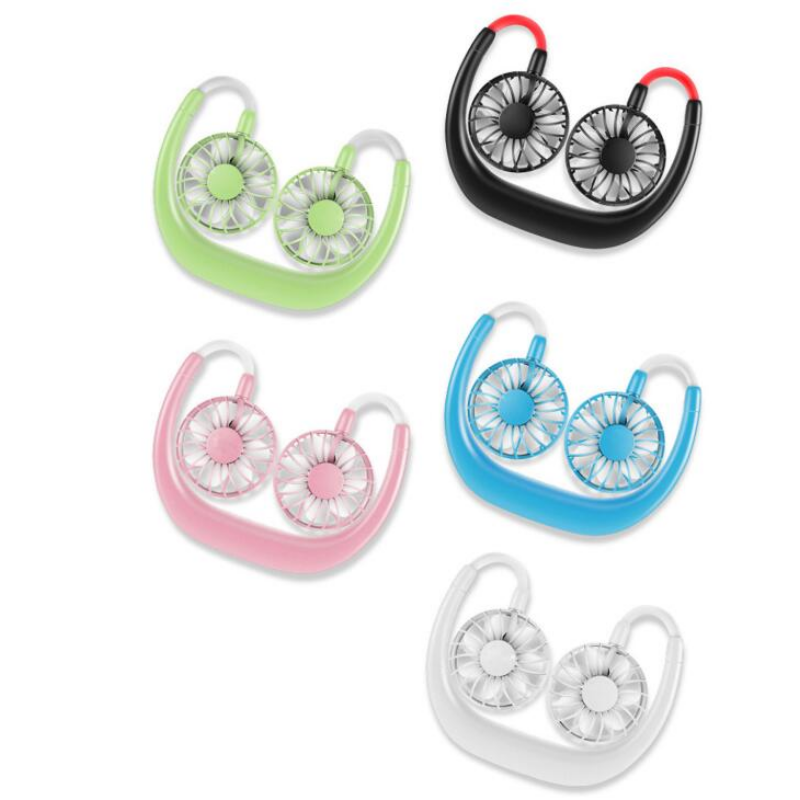 Portable Fan Hand Free Personal Mini USB Gadgets Rechargeable 360 Degree Adjustment Head Hanging Neck Fans for Travel Outdoor220