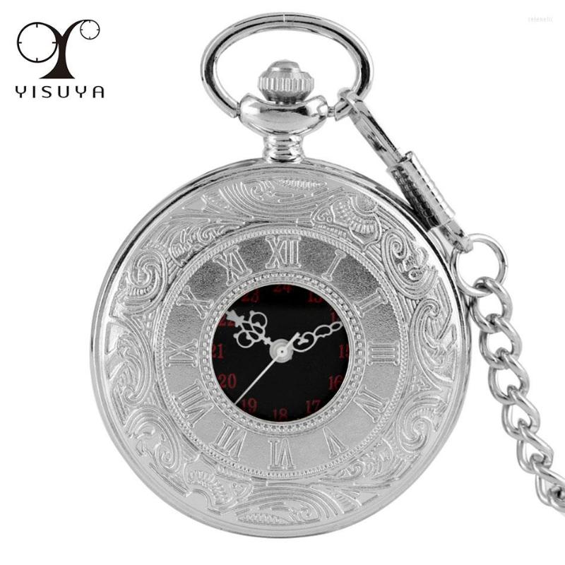 Pocket Watches Silver Roman Numerals Antique Quartz Watch Unique Black Dial Necklace Pendant Retro Clock With Chain, With 80 cm chain
Pocket Watches Silver Roman Numerals Antique Quartz Watch Unique Black Dial Necklace Pendant Retro Clock With Chain, With 80 cm chain