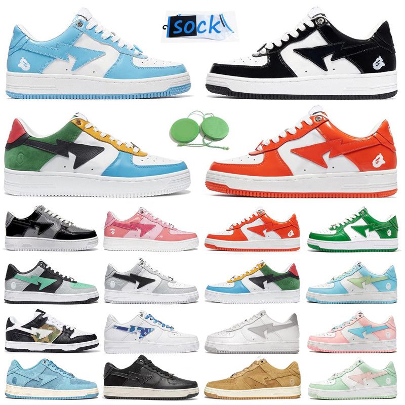 Bapesta Baped Ape Men Running Shoes Bapestas Sneaker Patent Leather Blue Orange Green Black White Pastel Camo Beige Mens Trainers Sports Sneakers Platform Shoe 36-45, Color#23
Bapesta Baped Ape Men Running Shoes Bapestas Sneaker Patent Leather Blue Orange Green Black White Pastel Camo Beige Mens Trainers Sports Sneakers Platform Shoe 36-45, Color#23
