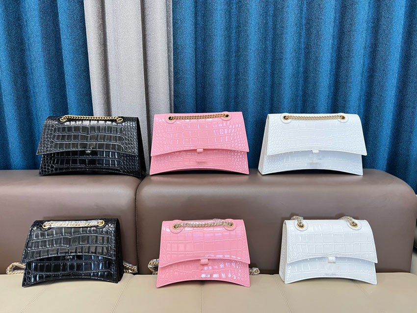 7A Genuine leather Hourglass Bag Handle fashion tote bags Half Moon crossbody Women's Luxury Designer Clutch flap chain Shoulder bag Letter B Pendant