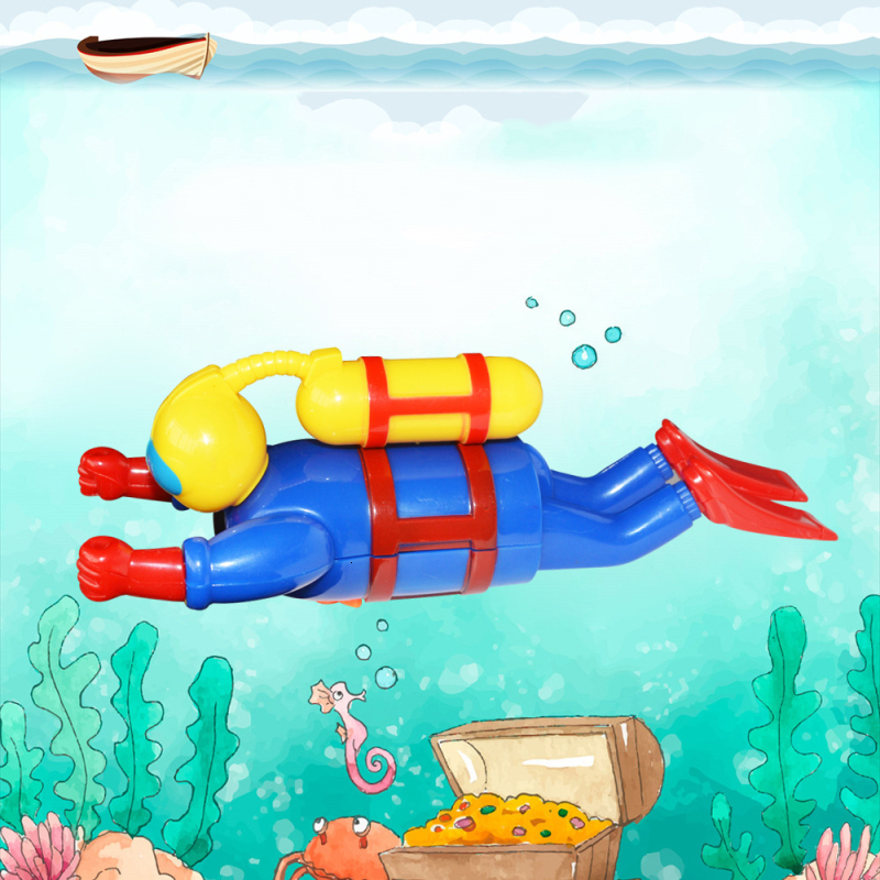 Bath Toys Baby Swimmers Scuba Diver Funny Wind Up Clockwork For Children Shower Cute Kids Gift 221118