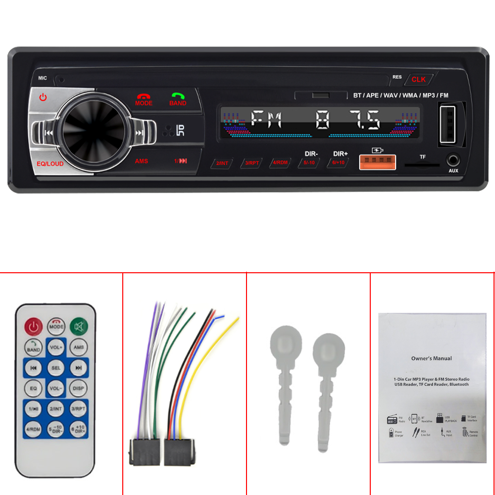 Car Radio Digital Bluetooth FM Radio Stereo Audio Music USB/SD with In Dash AUX Input Car MP3 Player