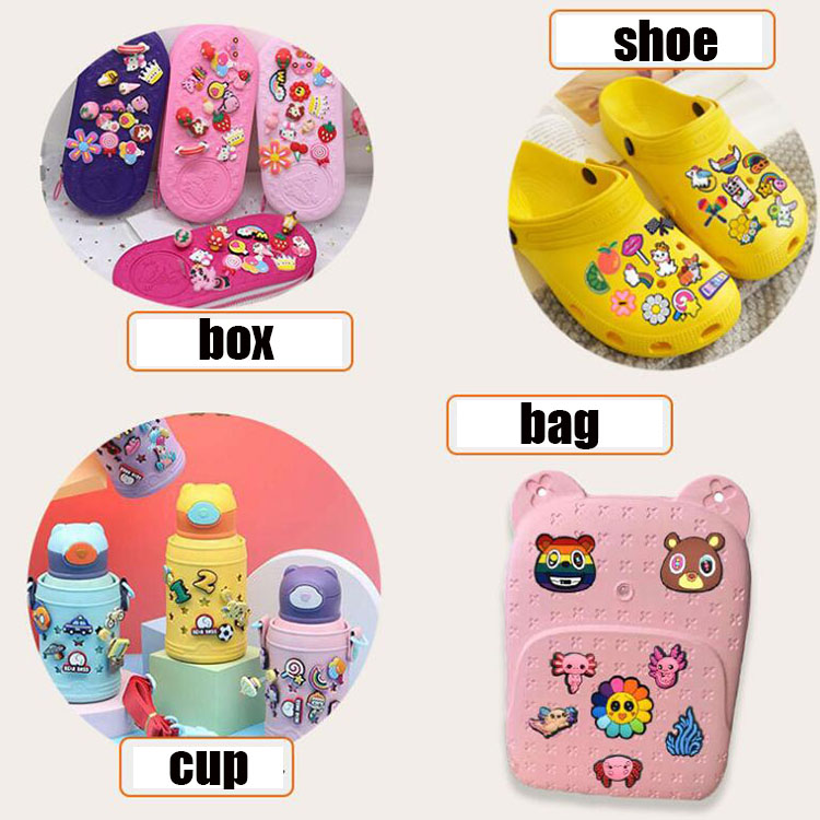 Cute Cartoon Shoe Charms PVC Different Shape Shoe Decoration Charms For Shoe & bracelet Wristband Party Gifts