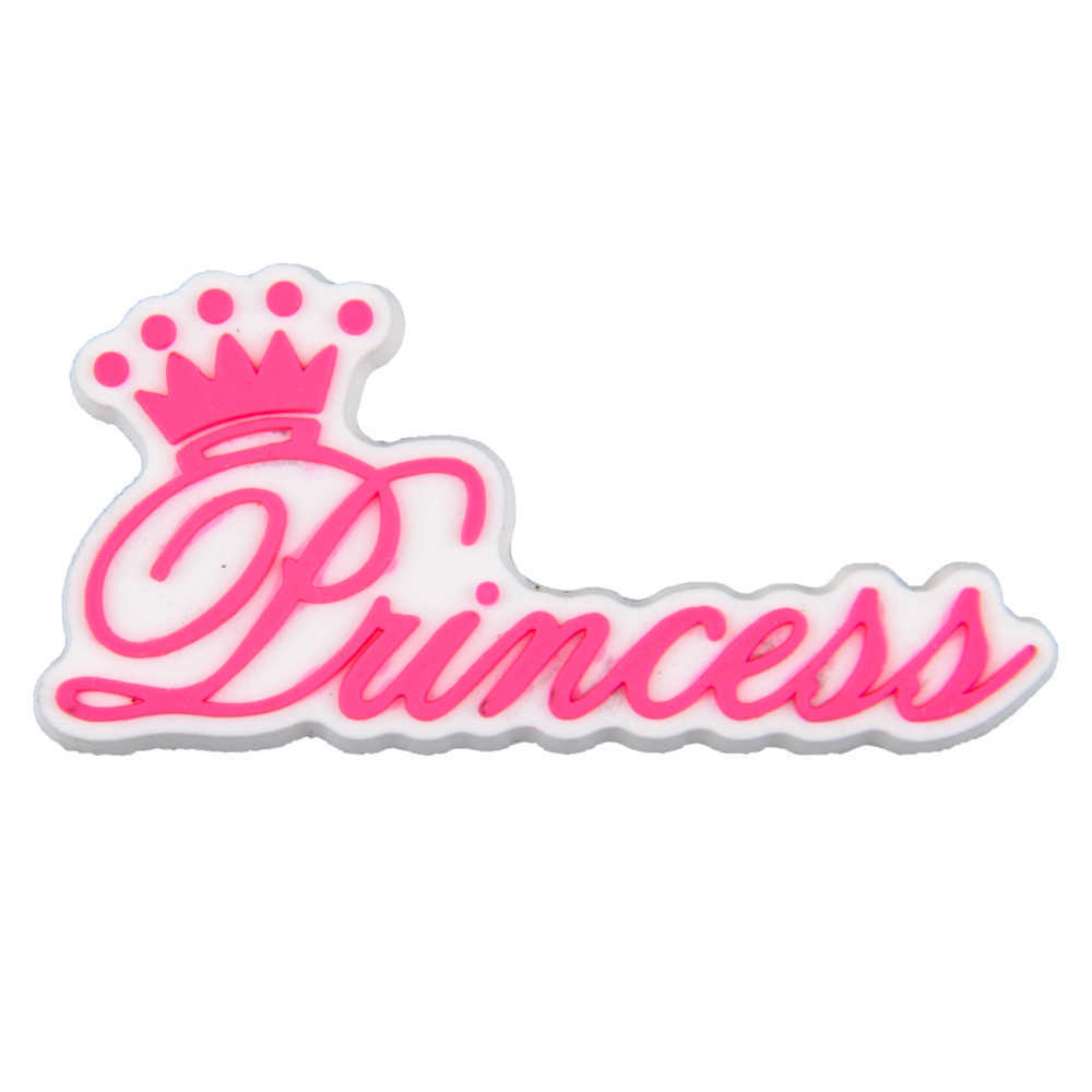 1Pcs Pink Princess shoe Charms PVC Shoe Decorations for Clogs Sandals Wristband Accessories Kids Girls Holiday Party Gifts