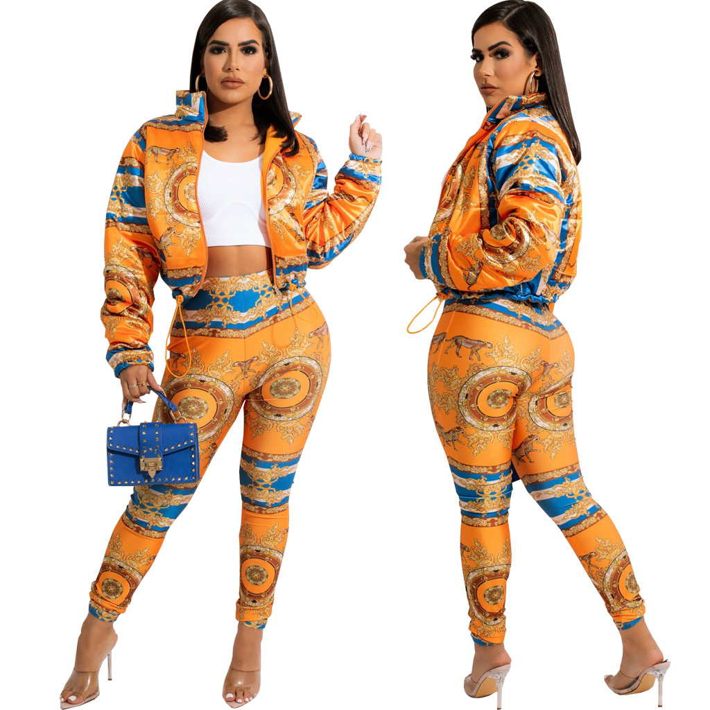 Zipper Two Piece Pants Tracksuit Women Outfits Fashion Print Zipper Jacket and Sweatpants Set Free Ship, Multi-1
Zipper Two Piece Pants Tracksuit Women Outfits Fashion Print Zipper Jacket and Sweatpants Set Free Ship, Multi-1