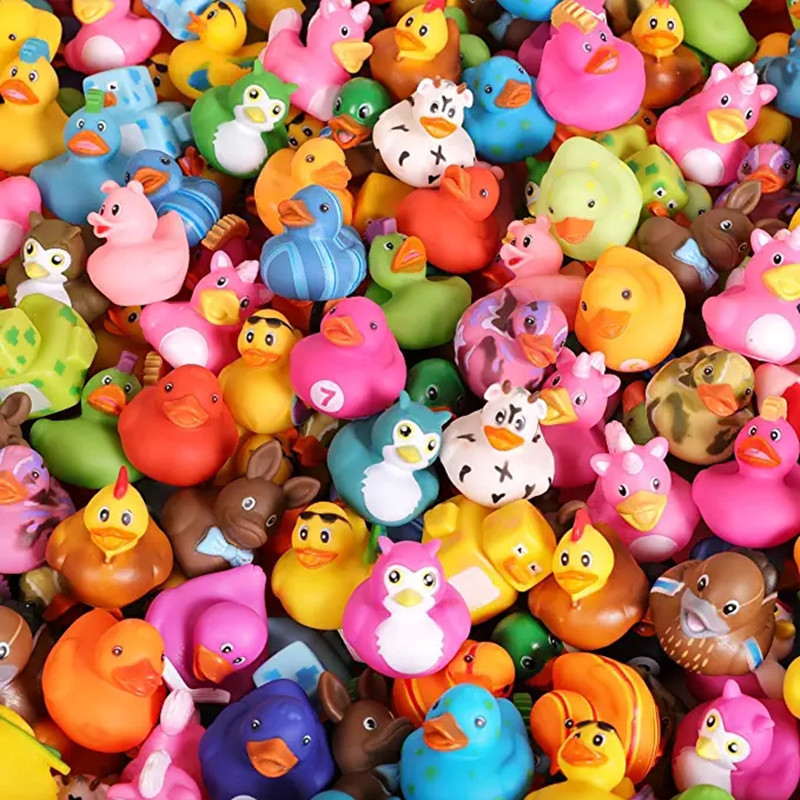 Bath Toys 5 100pcs Rubber Duck Kids And Toddler Toy Birthday Baby Shower School Classroom Gift Summer Beach Pool Activity 221118