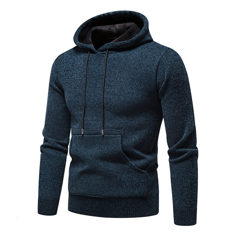 Men's Hoodies Sweatshirts Sweater Men's Hooded Korean Version Slim Knitted Pullover Sweater Men's Top Trendy Slim Fit Autumn and Winter