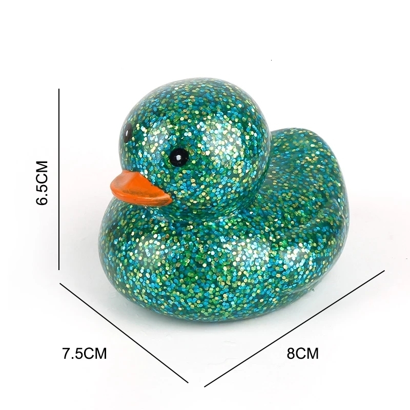 Bath Toys 6PCS SET Squeeze sounding Dabbling 80MM Rubber Ducks Baby Shower Water Bathing Floating Vinyl Glitter Duck With BB Sounds 221118
