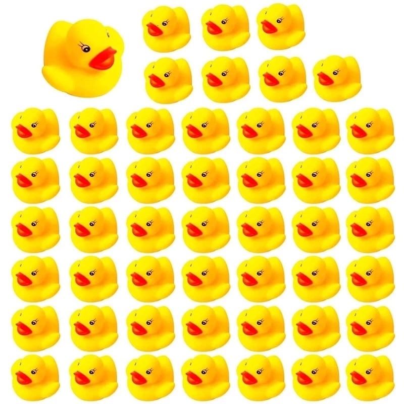 Bath Toys 20 300pcs Baby Swimming Pool ing Ducks Water Game Float Squeaky Sound Rubber for Children Gifts 221118