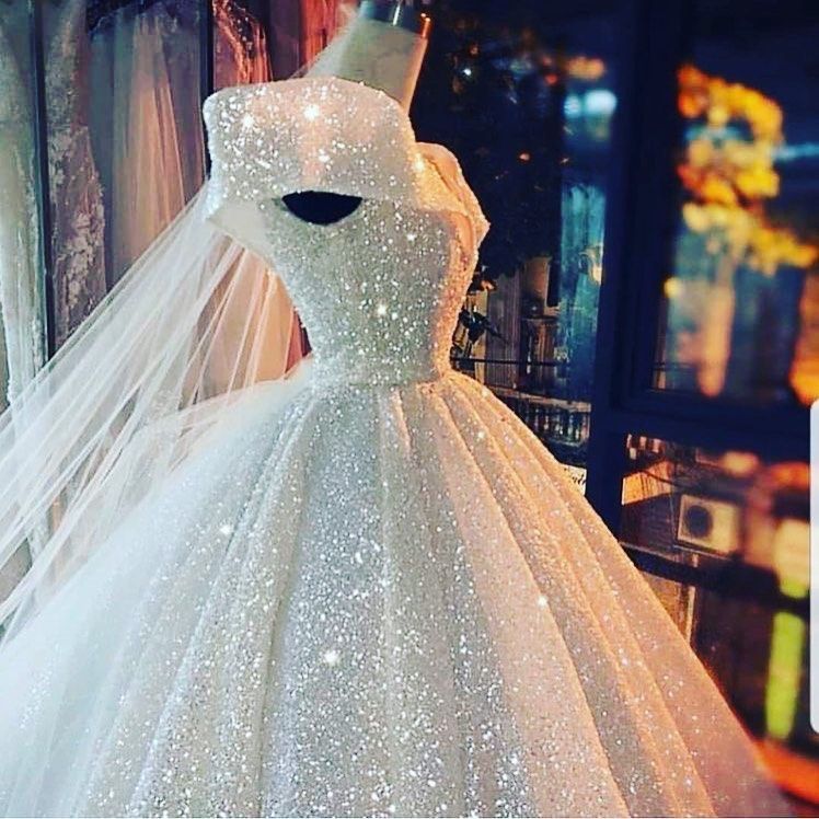 Ball Sequined Gown Glitter Wedding Dresses For Bride Sexy Off The Shoulder Dubai Arabic Princess Bridal Gowns Vintage Plus Size Ballgown Vestidos